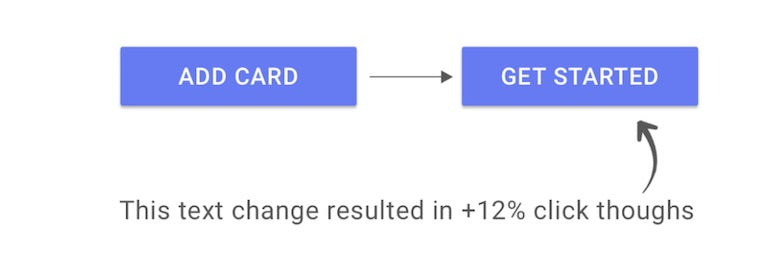UX writing: switch 'add to cart' to 'get started' button