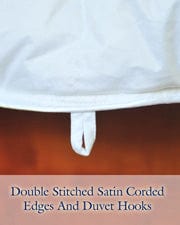 our unique duvet hooks are on all our down comforters