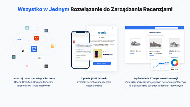Importuj, zbieraj, wyświetlaj i optymalizuj opinie.