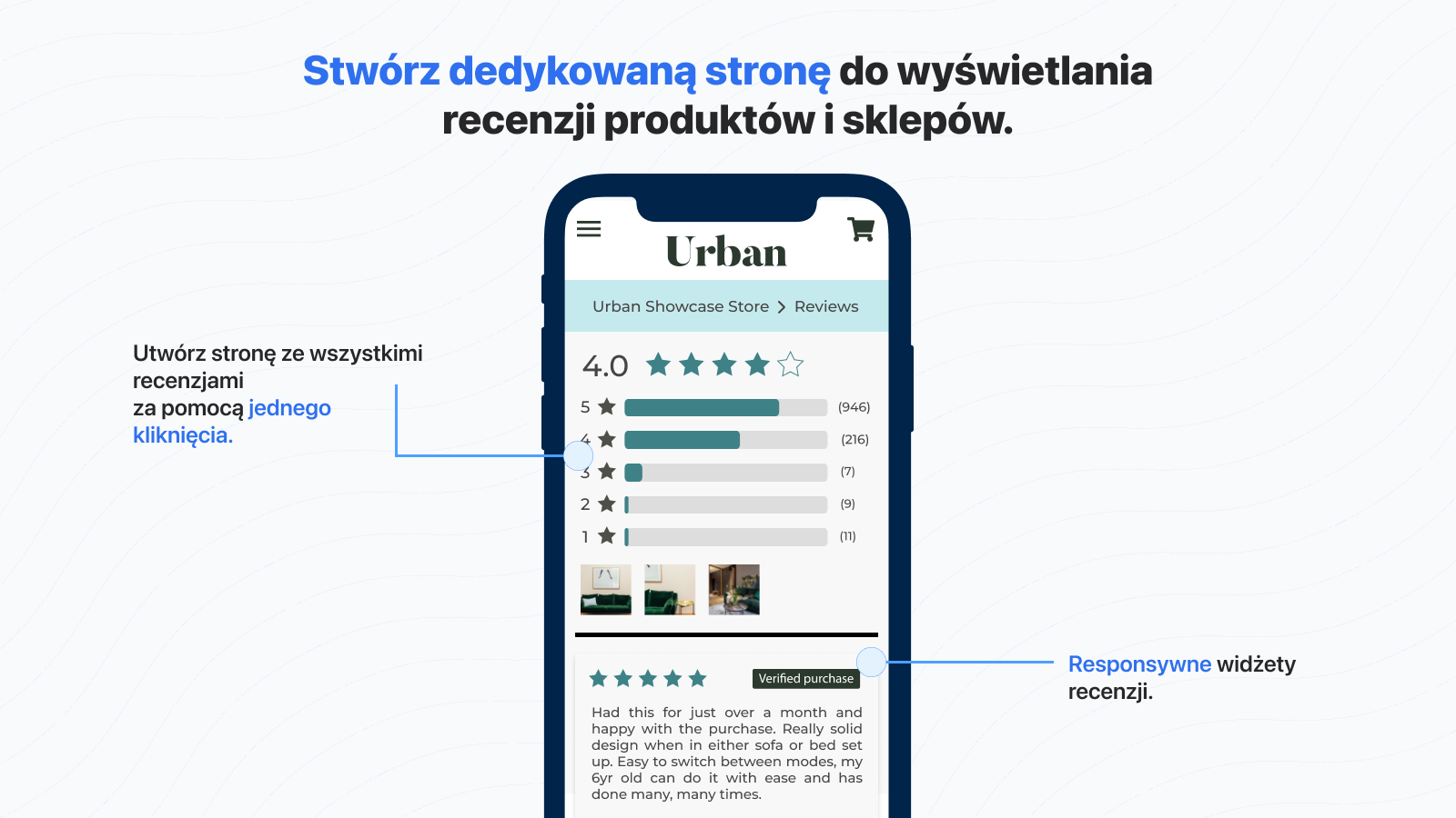 Import opinii, strona wszystkich opinii, zwiększ konwersje.