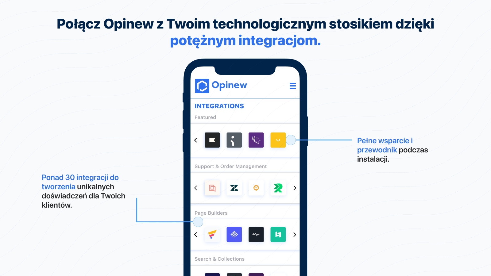 Integracje: Klaviyo, Pagefly, Gorgias, Zendesk, LoyaltyLion.