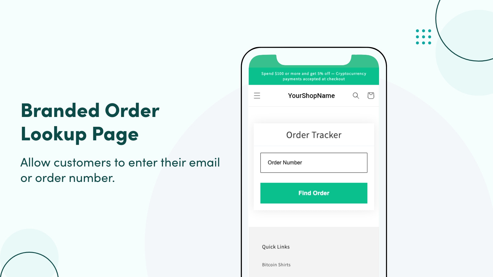 Branded Order Lookup Page