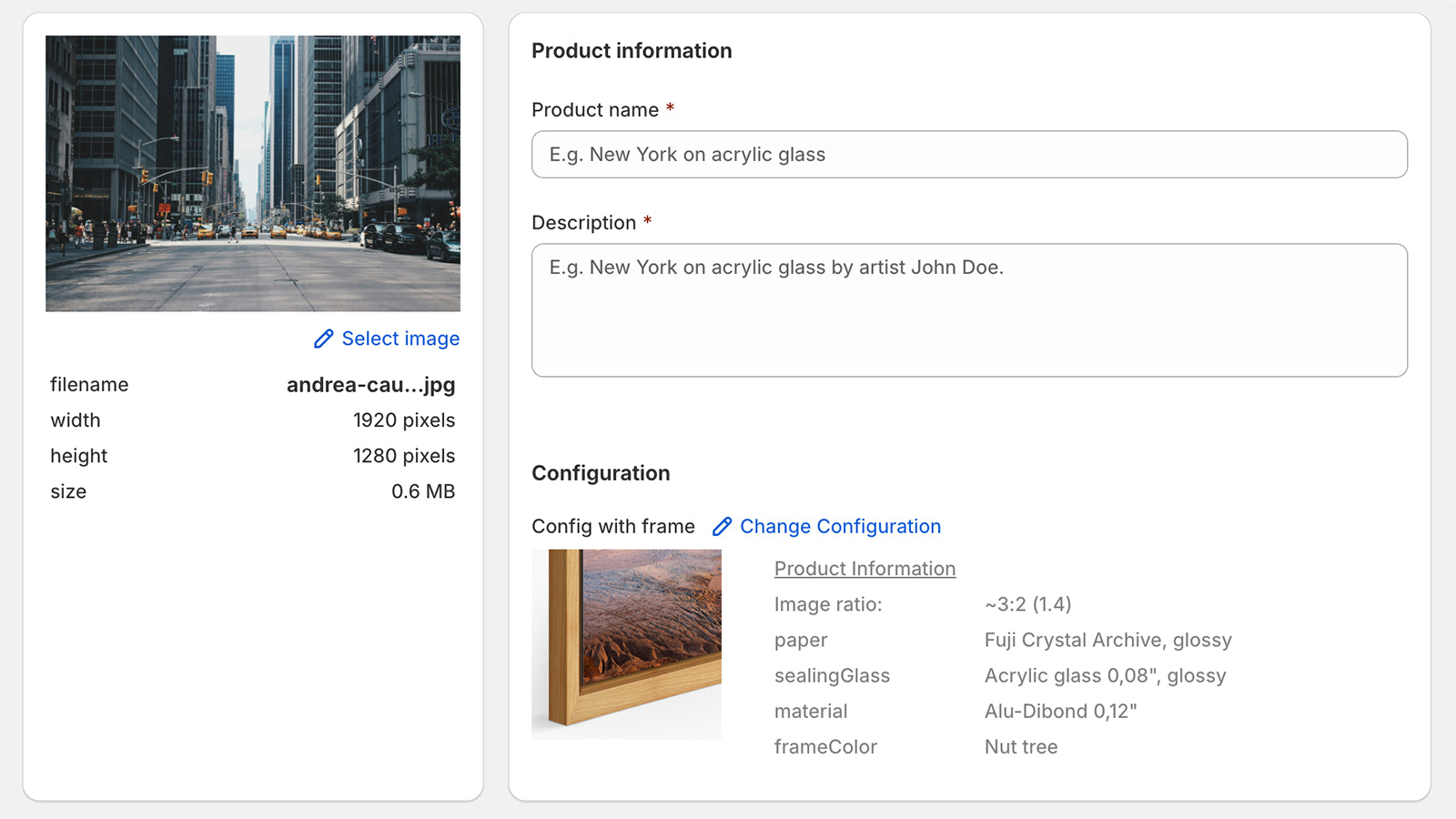 Select image and configuration