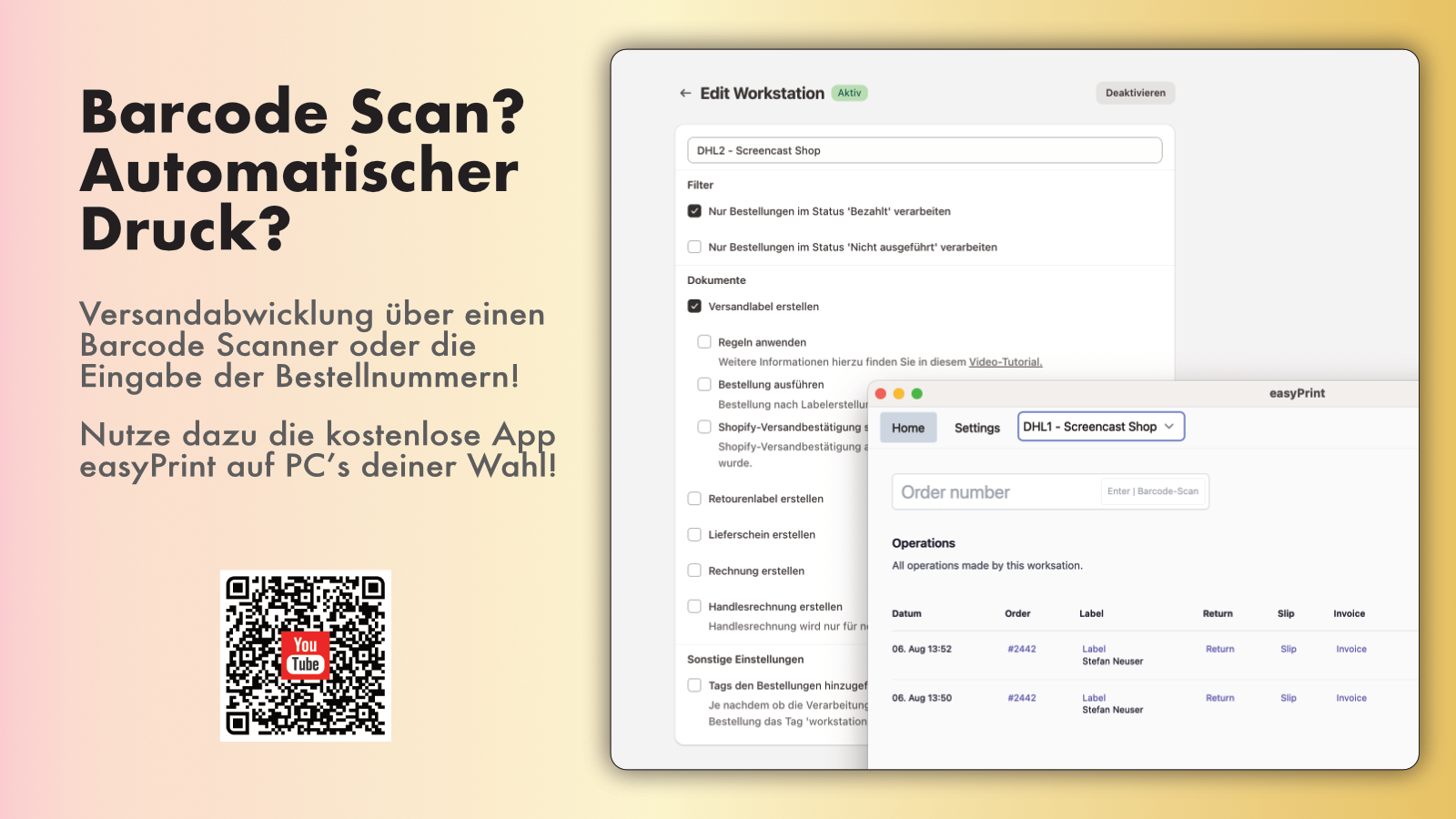 Automatische DHL Versandlabel Erstellung regelbasiert in Shopify