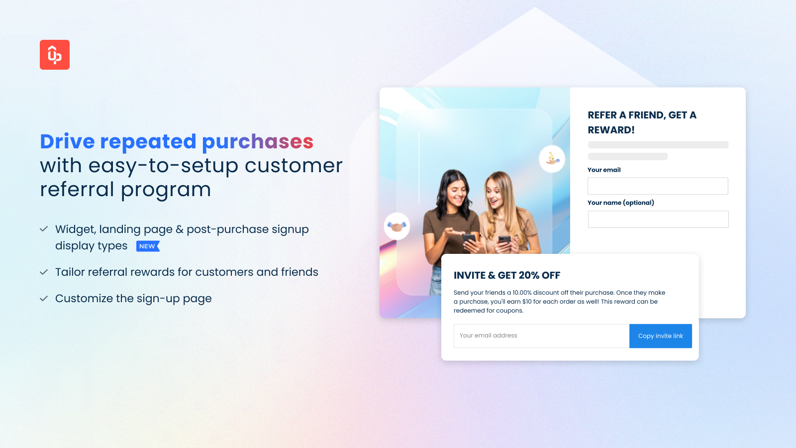 Loyalty & rewards let customer refer friends