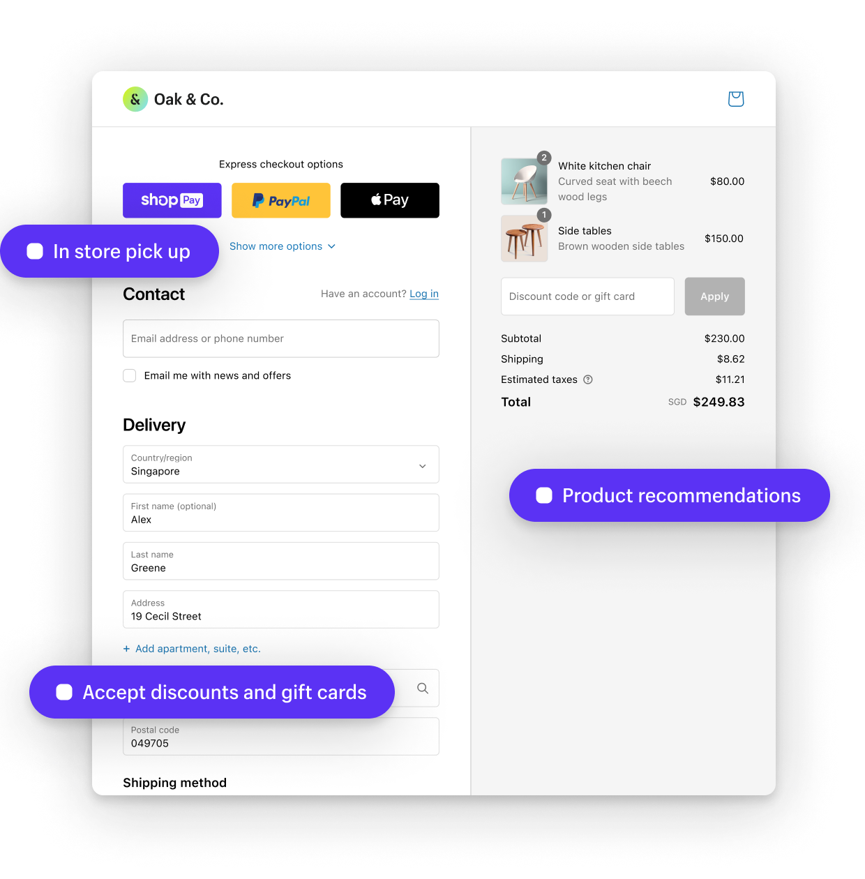 Shopify Checkout on a mobile device