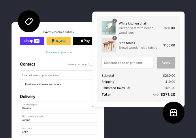 Pokladna Shopify