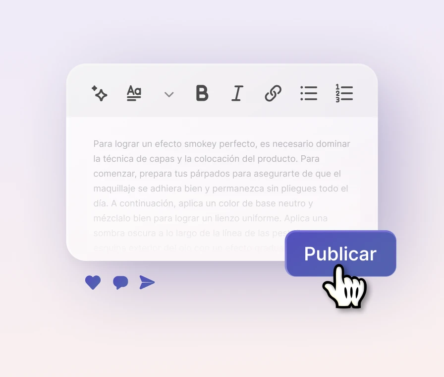IU del editor de artículos de blog
