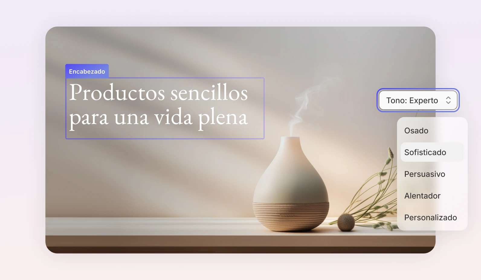 IU del creador de sitios web