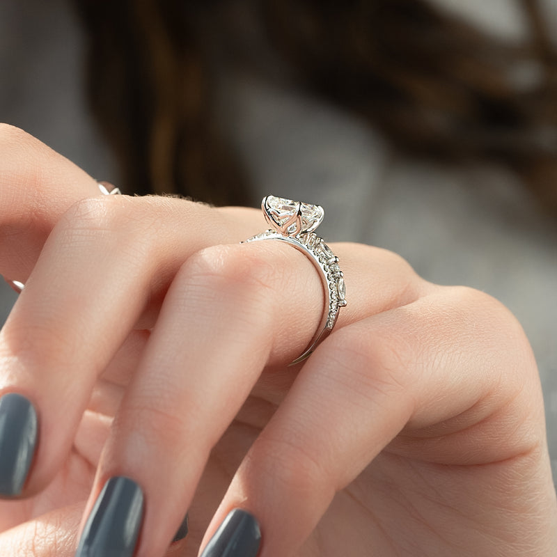 The Pave Alison - Engagement Ring Made in White Gold