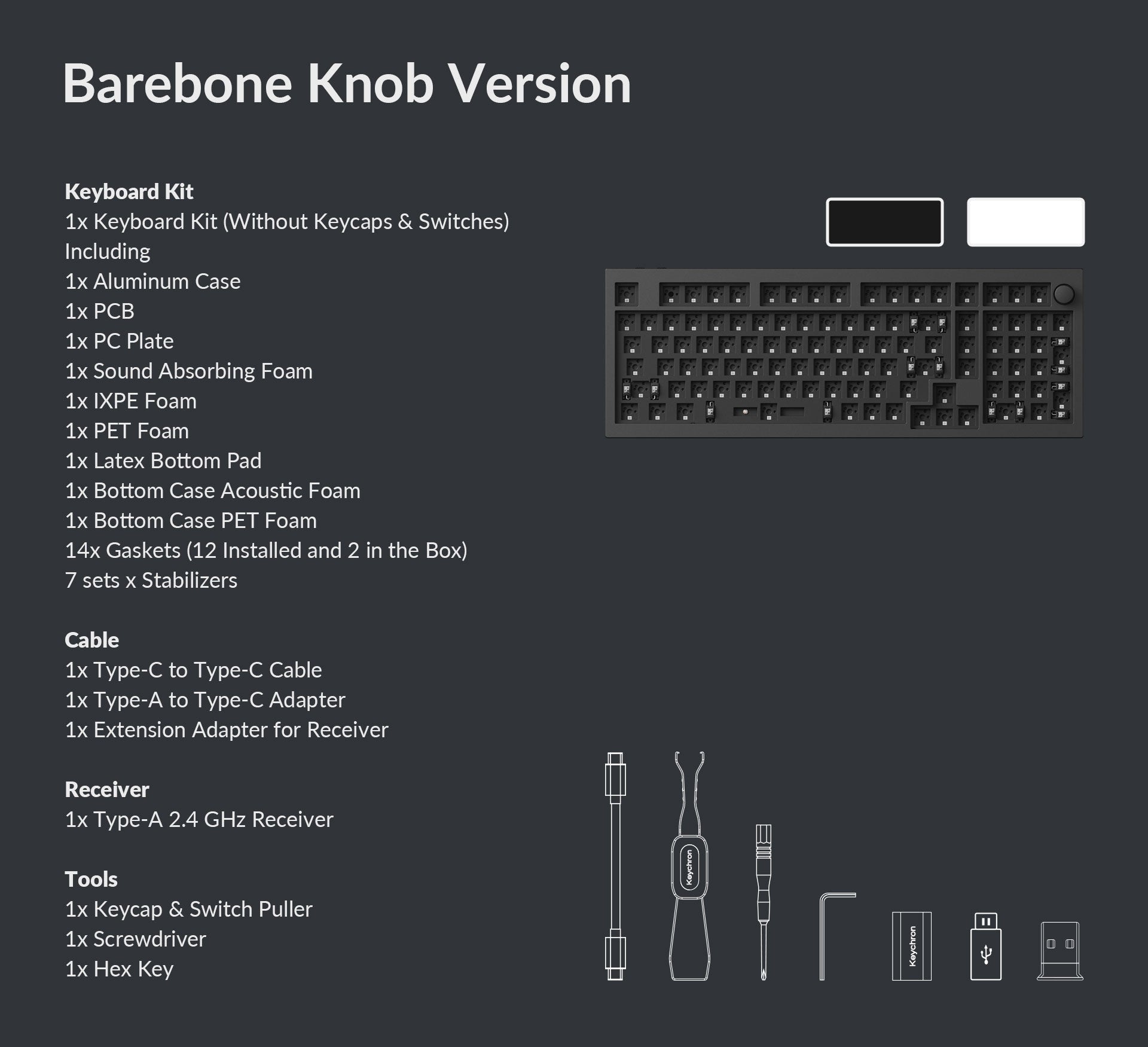 Package list of Keychron Q5 Max 96% Layout QMK/VIA Wireless Custom Mechanical Keyboard Package list of Keychron Q5 Max 96% Layout QMK/VIA Wireless Custom Mechanical Keyboard