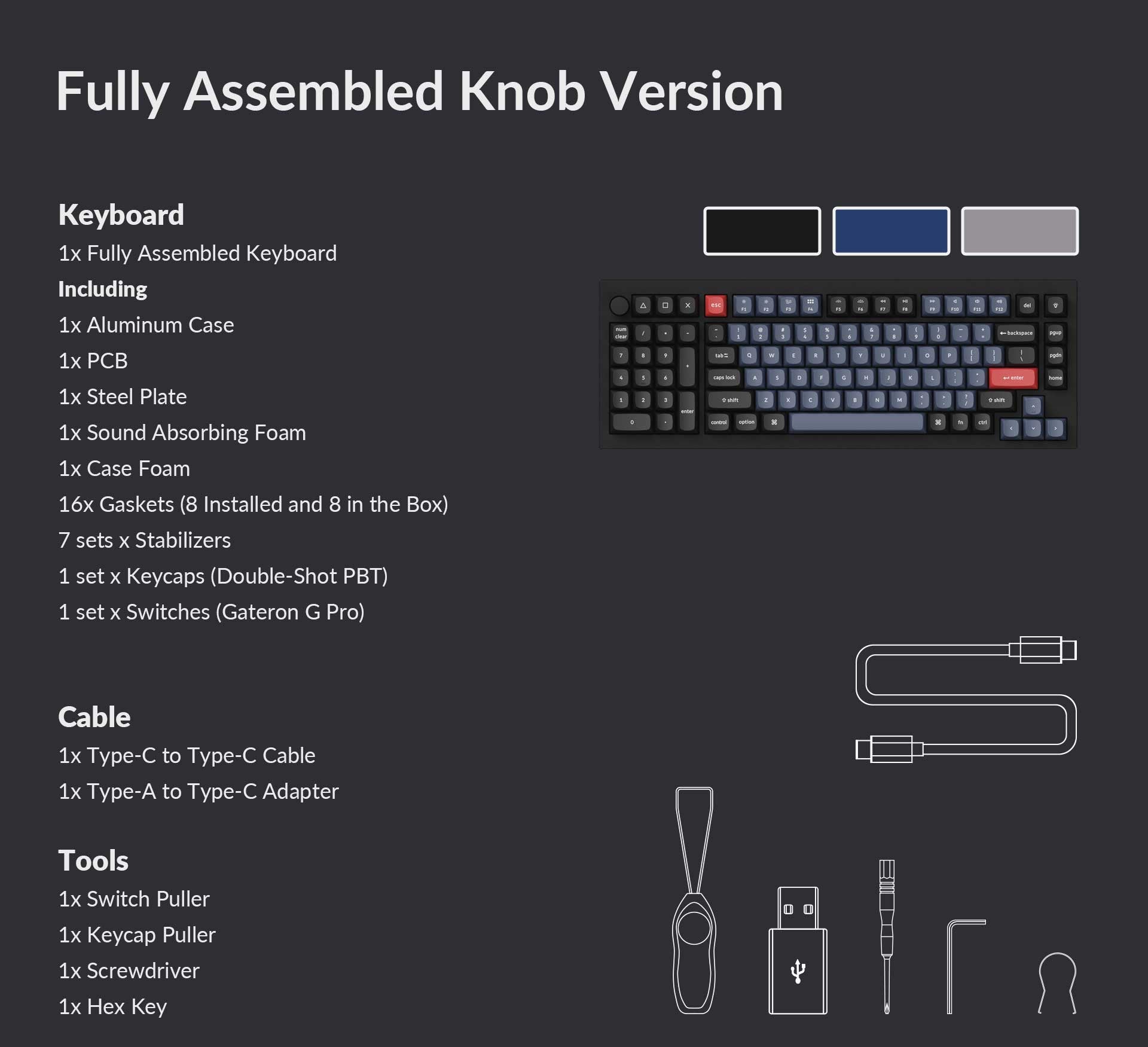 Package List of Keychron Q12 Compact 96% Layout Custom Mechanical Keyboard Fully Assembled Knob Version Package List of Keychron Q12 Compact 96% Layout Custom Mechanical Keyboard Fully Assembled Knob Version