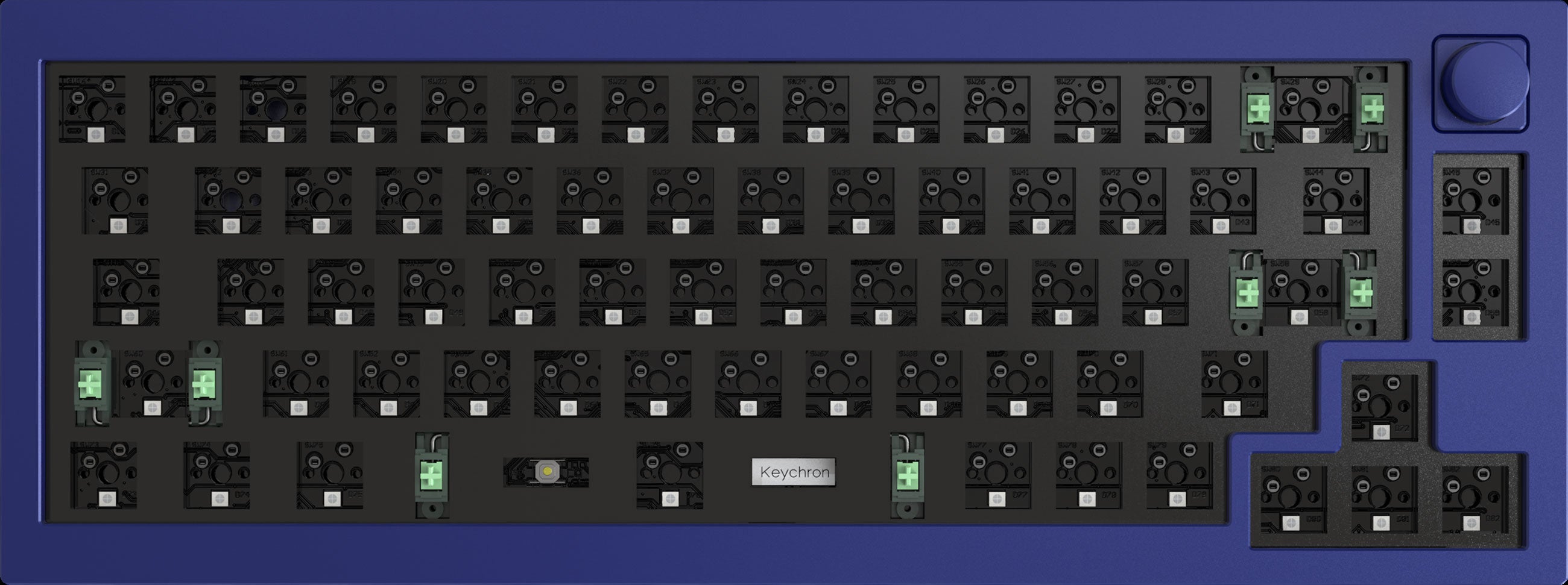 Barebone US layout of Keychron Q2 QMK VIA 65% layout custom mechanical keyboard with rotary encoder knob version Barebone US layout of Keychron Q2 QMK VIA 65% layout custom mechanical keyboard with rotary encoder knob version