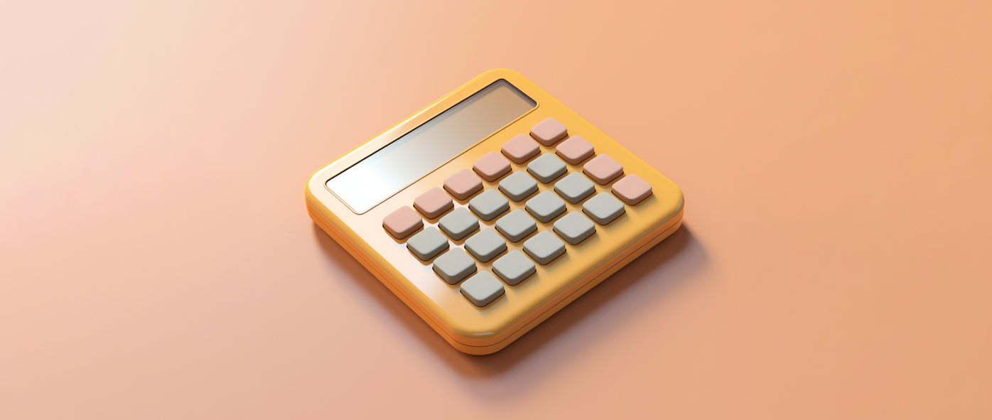 an orange calculator against an orange background: how to calculate engagement rate