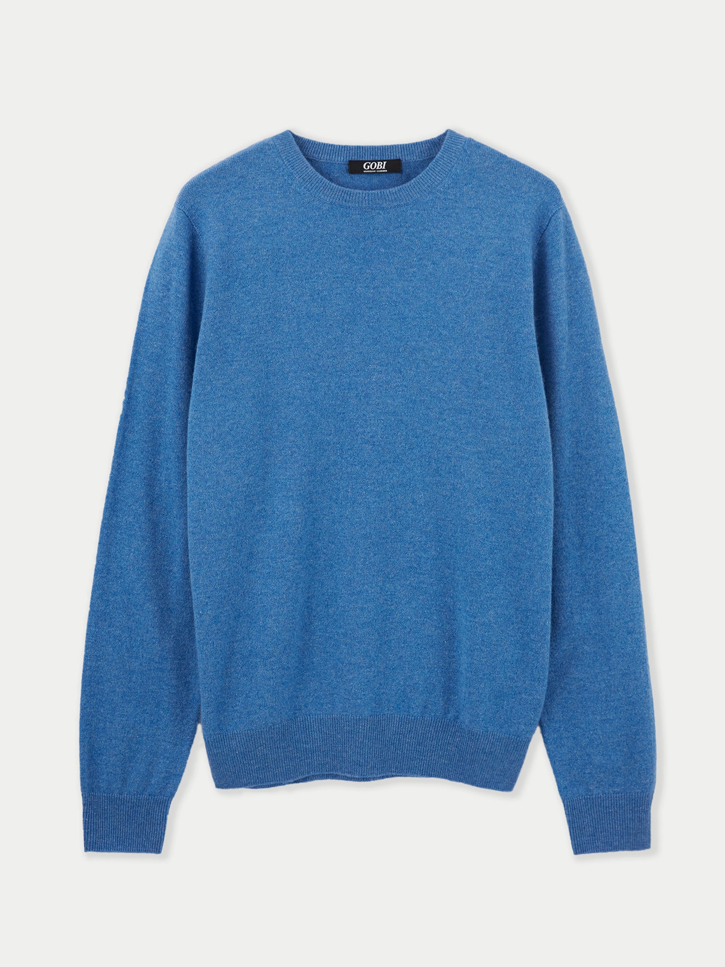 Men's Cashmere Basic Crew Neck Sweater Blue - Gobi Cashmere