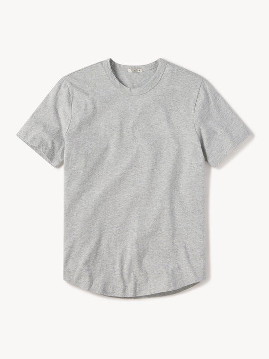 View of the Heather Grey Pima Curved Hem Tee