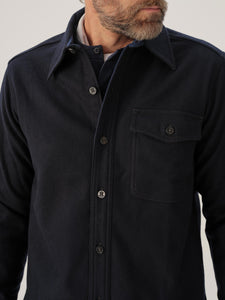Model wearing CPO felted shirt - 2