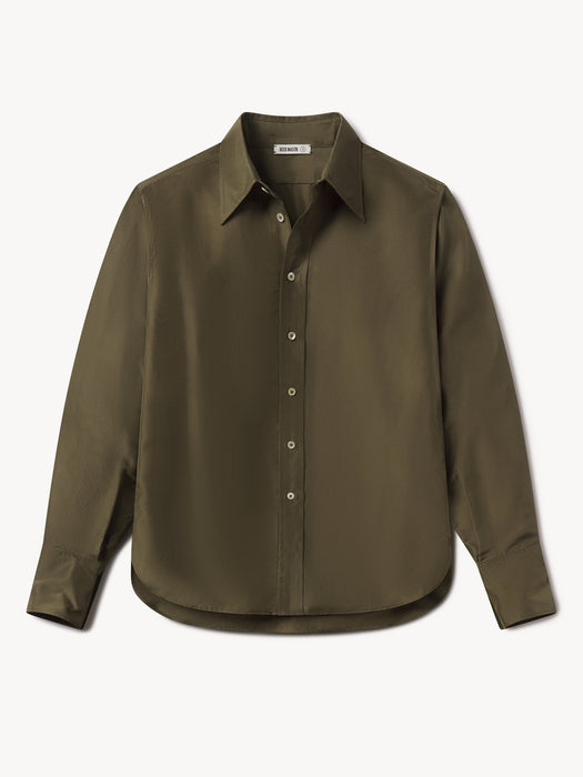 Field Olive Pacific Silk Shirt - Product Flat