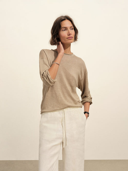 Model wearing Lighthouse Linen Top - 1