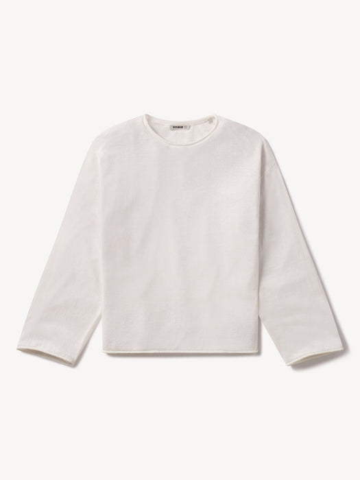 Natural Lighthouse Linen Roll Neck - Product Flat