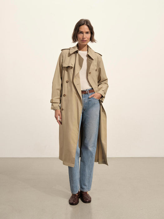 Model wearing Paperweight Poplin Trench - 1
