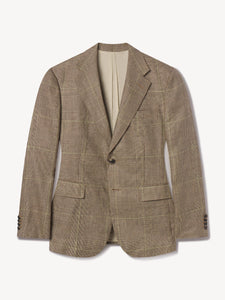 Willow Glen Plaid English Linen Wool Relaxed Blazer - Product Flat