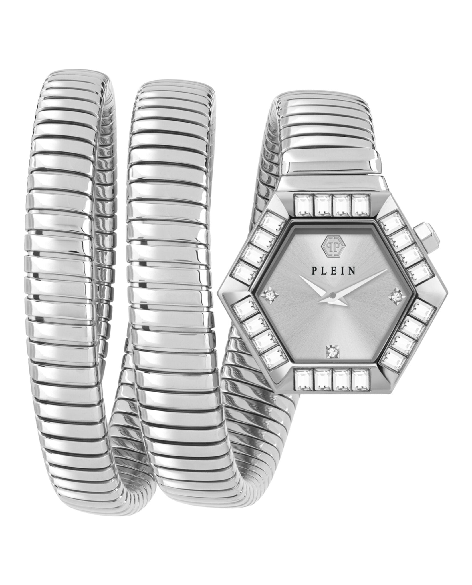 Philipp Plein Women's Snake Hexagon Stainless Steel Wrap Bracelet Watch 28mm In Multi