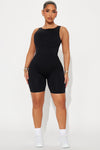 Stay Grounded Active Romper - Black