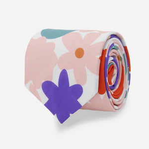 Ampersand x Tie Bar Retro Blooms Petal Pink Tie