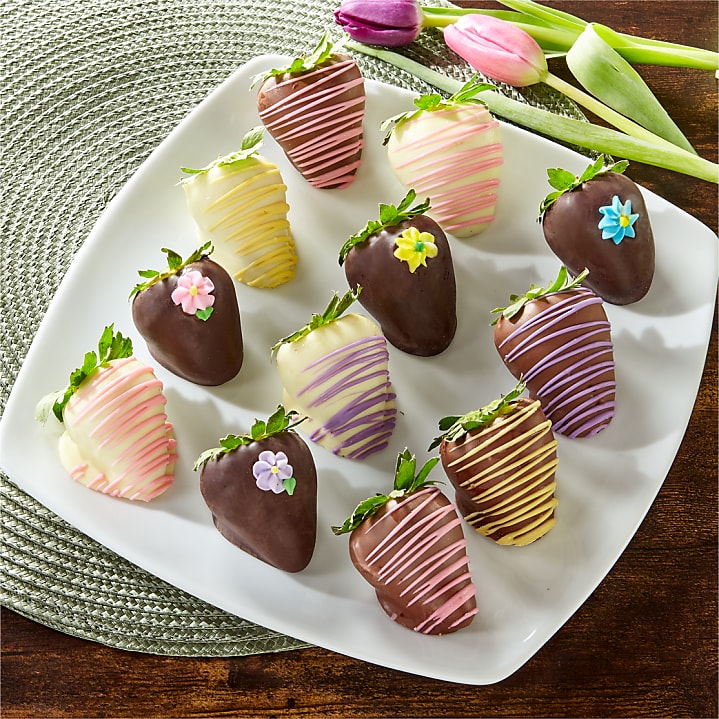 product image for Flower Power Belgian Chocolate Covered Strawberries - 12pc