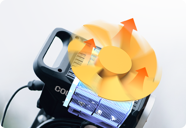 COLBOR CL600R has built-in fans to cool the light.