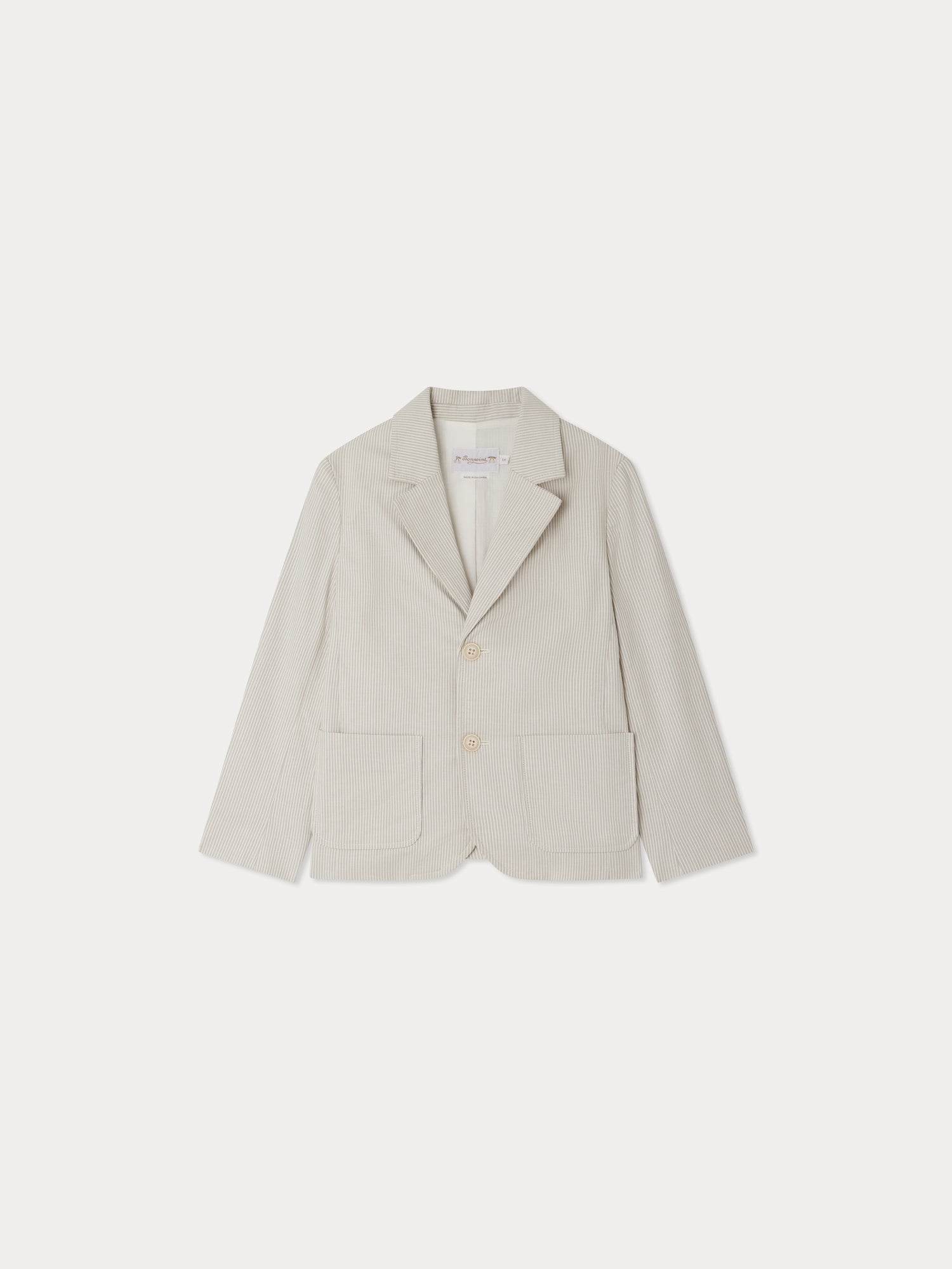 Benjamin structured jacket with stripes