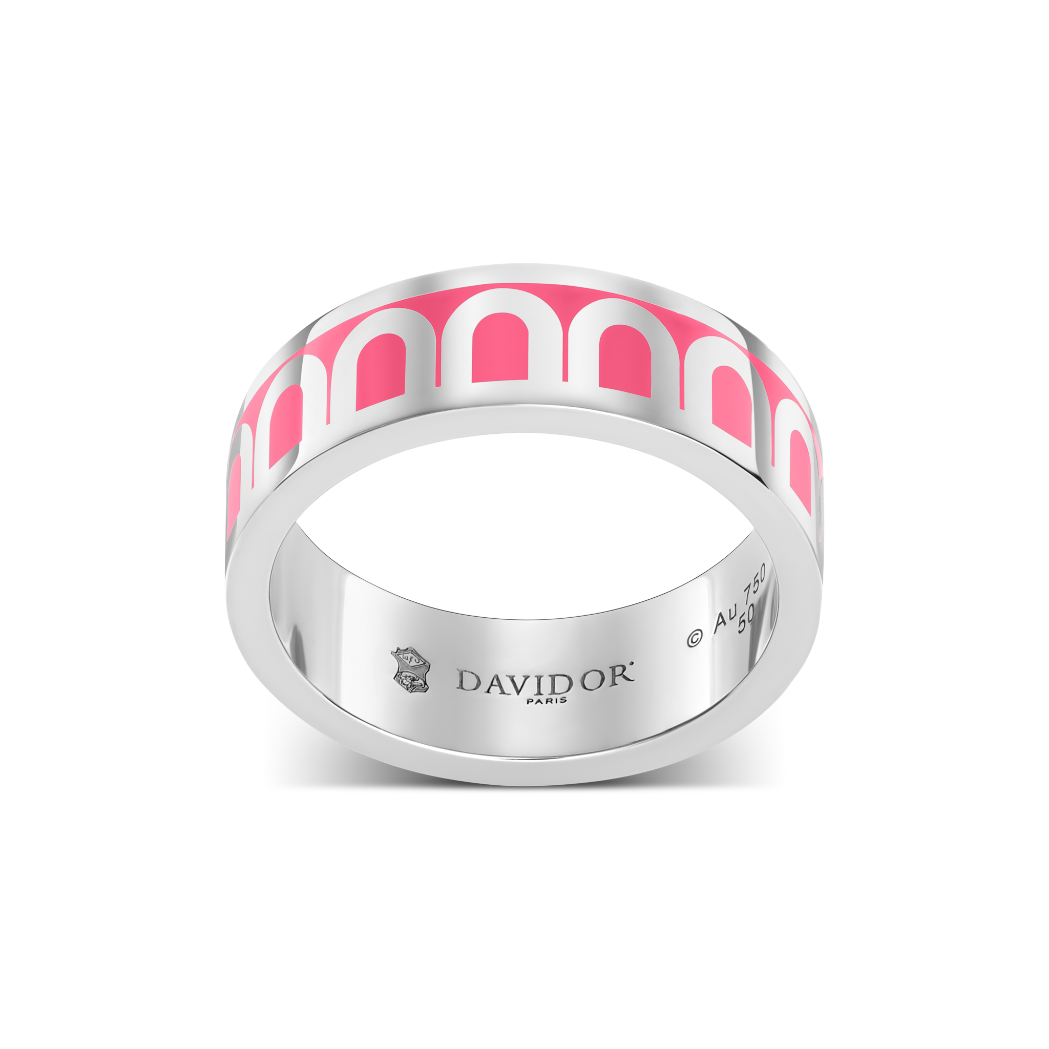L’Arc de DAVIDOR Ring MM, 18k White Gold with Lacquered Ceramic