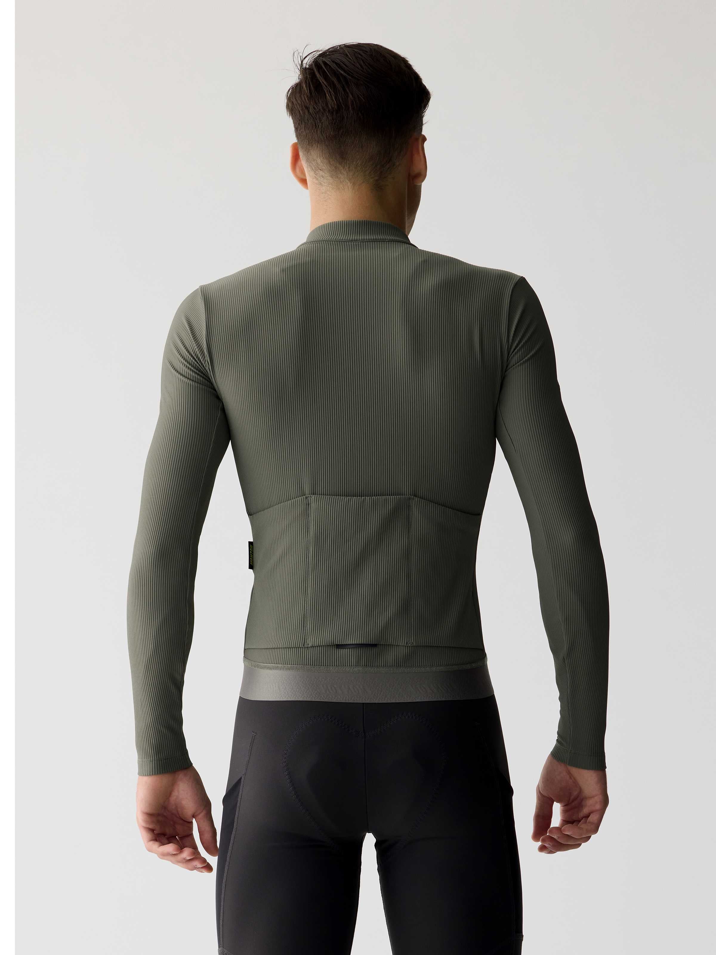 mens fleece long sleeve cycling jersey