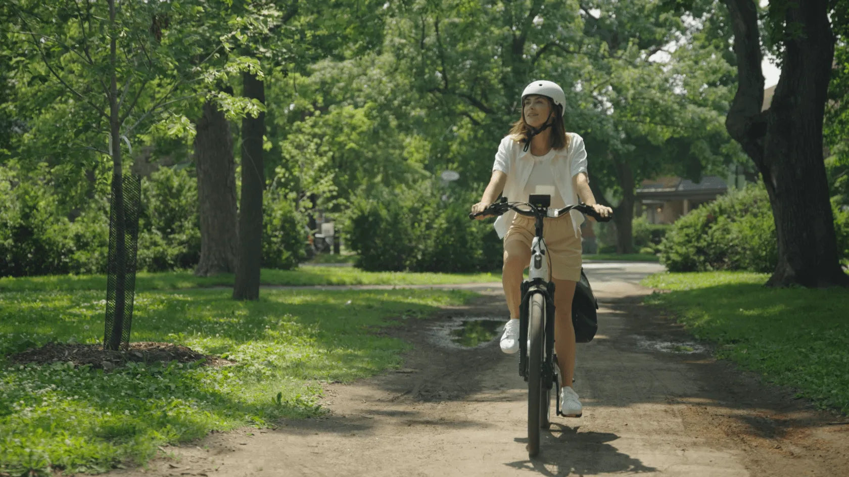 Riding an ebike with a helmet