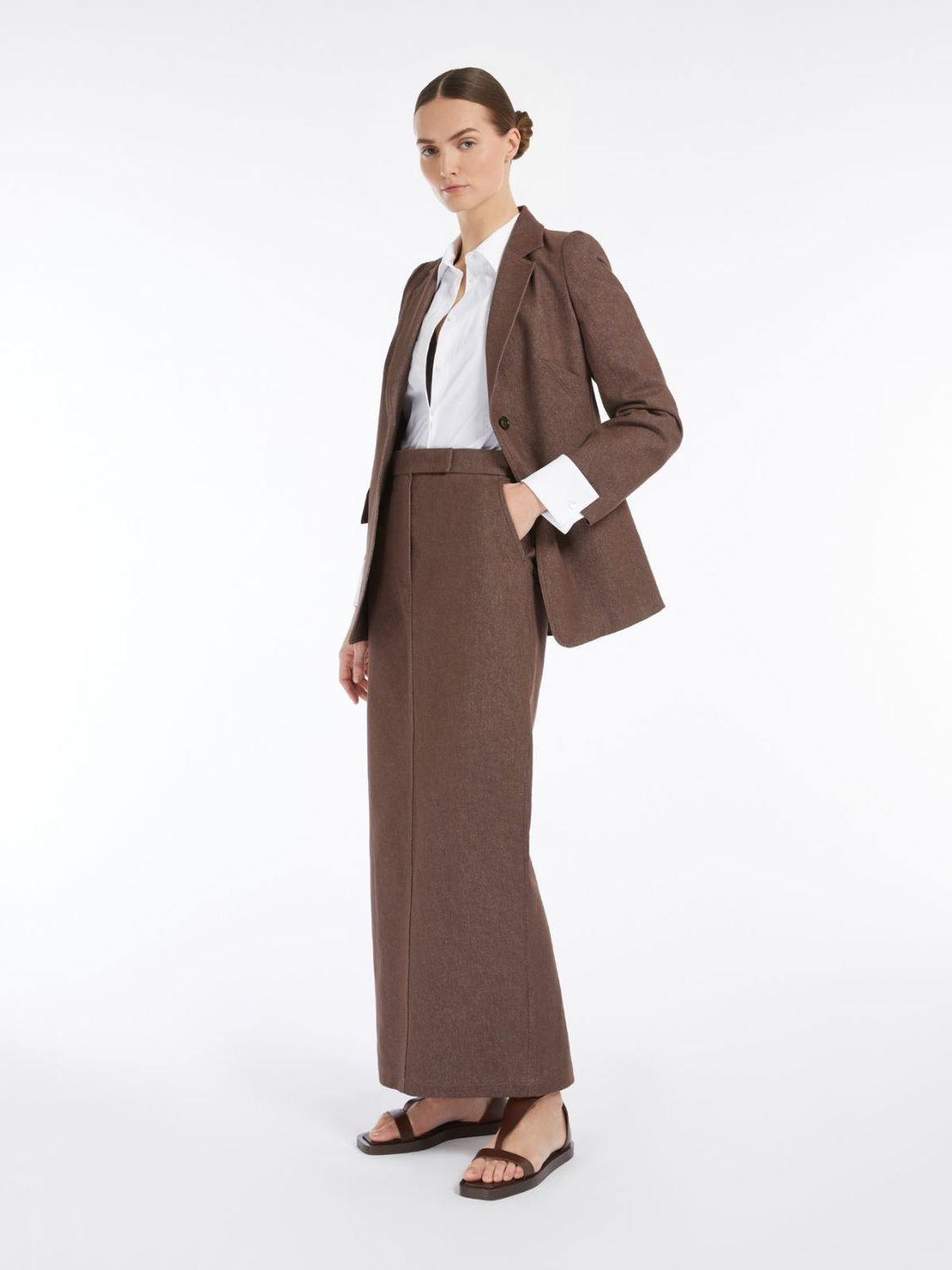 Max Mara Angora1234 Bodysuit Collared Shirt With Long Sleeves