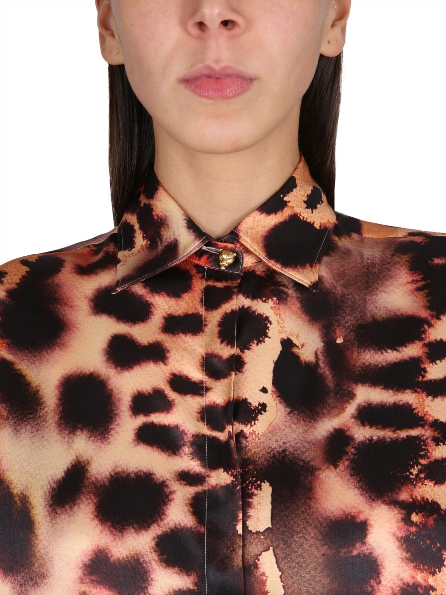 Shop Roberto Cavalli Animal Print Shirt