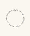 Zadie Lab Grown Sapphire Chain Bracelet featuring a sleek silver design adorned with sparkling diamonds, showcasing elegance and style as a stunning fashion accessory.