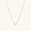 Hue Necklace: A 14k solid gold chain featuring a diamond pendant. Handcrafted with genuine white topaz gemstones, perfect for layering and versatile styling.