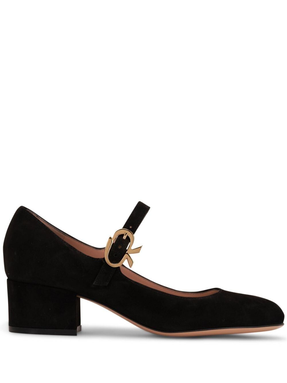 Shop Gianvito Rossi Women Mary Ribbon Suede Pump In Black