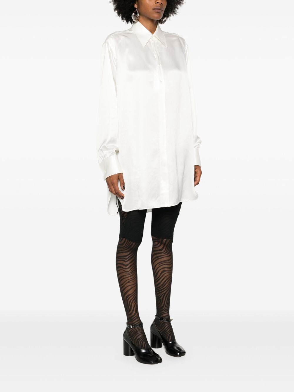 Shop Maison Margiela Women Long Sleeves Shirt In White