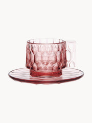 Koffiekopjes met schoteltjes Jellies met structuurpatroon, 4 stuks
