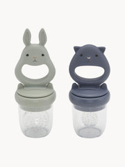 Fruchtsauger Bunny, 2er-Set, Blau,Grau