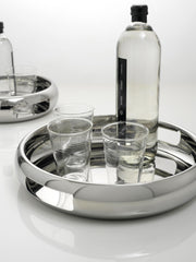Plateau de service en acier inoxydable Sphera, Argenté