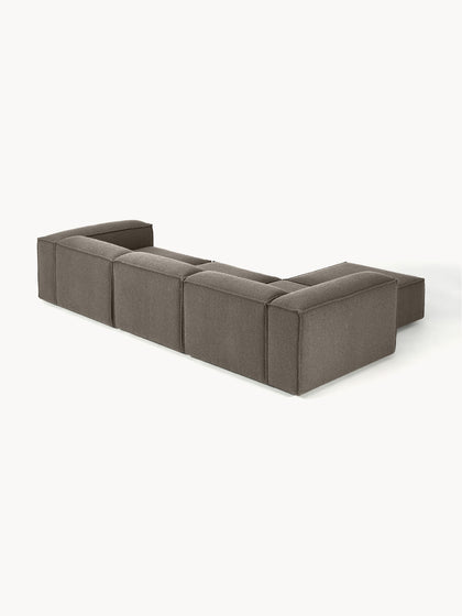 Modularna sofa od Bouclé s tabureom (četverosjed) Lennon (lijevo/desno)