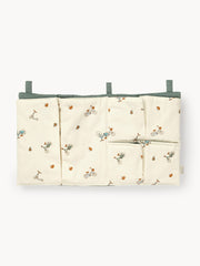Betttasche Bicycles aus Bio-Baumwolle, Beige,Grün