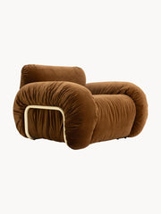 Fauteuil lounge artisanal en velours Arc