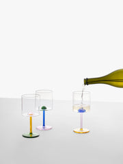 Copo de vinho artesanal Dot, Multicolor