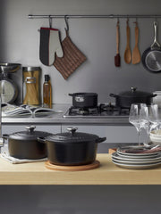 Ronde braadpan Signature Collection van gietijzer, Zwart