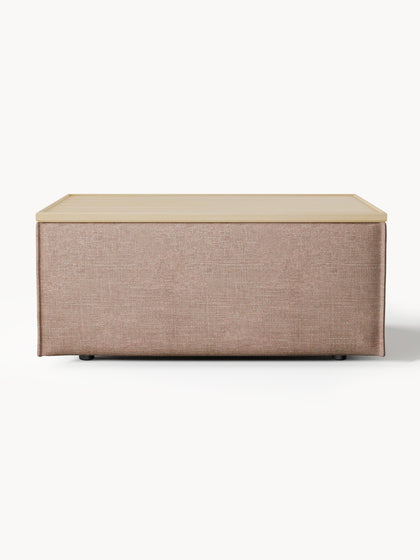 Image de la galerie 4 - Pouf en mélange de lin avec rangement Lennon